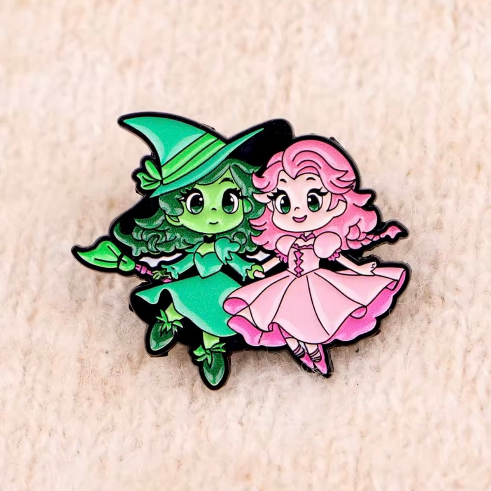 Green Pink Witch Wicked Wizard of Oz Inspired Enamel Pin